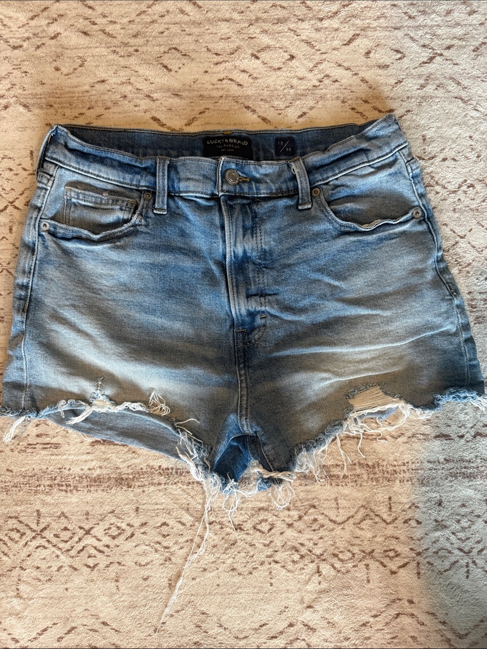 Lucky Brand Light Blue Frayed Denim Cutoff Shorts